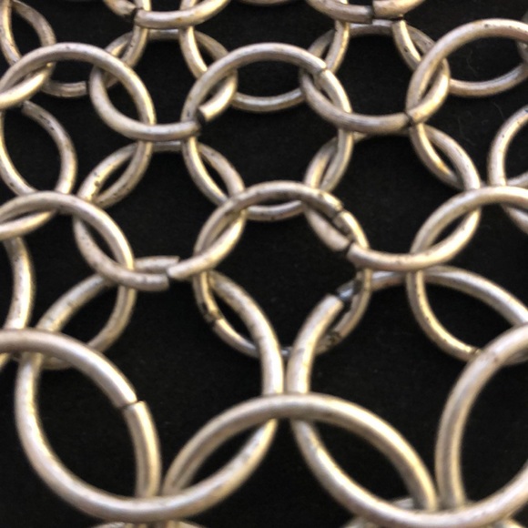 Silver Tone, Circle Link, Necklace - Picture 4 of 5